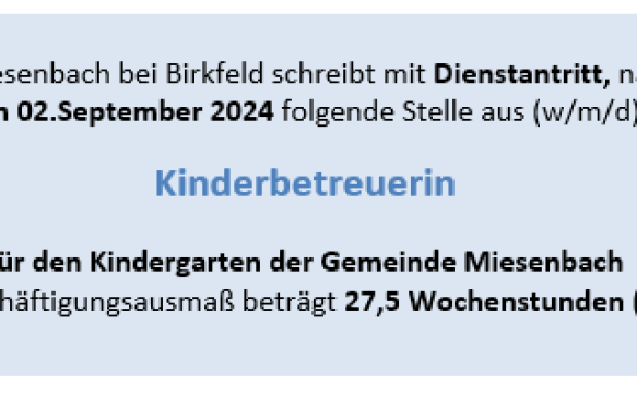 Stellenausschreibung für Kinderbetreuer/in im Kindergarten