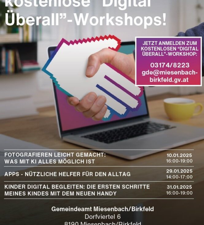 Kostenfreie Workshops „Digital überall“