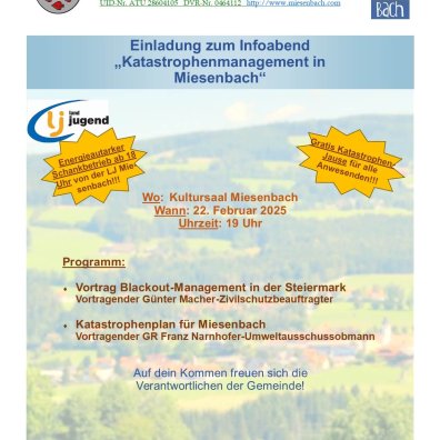 Infoabend  „Katastrophenmanagement in  Miesenbach“